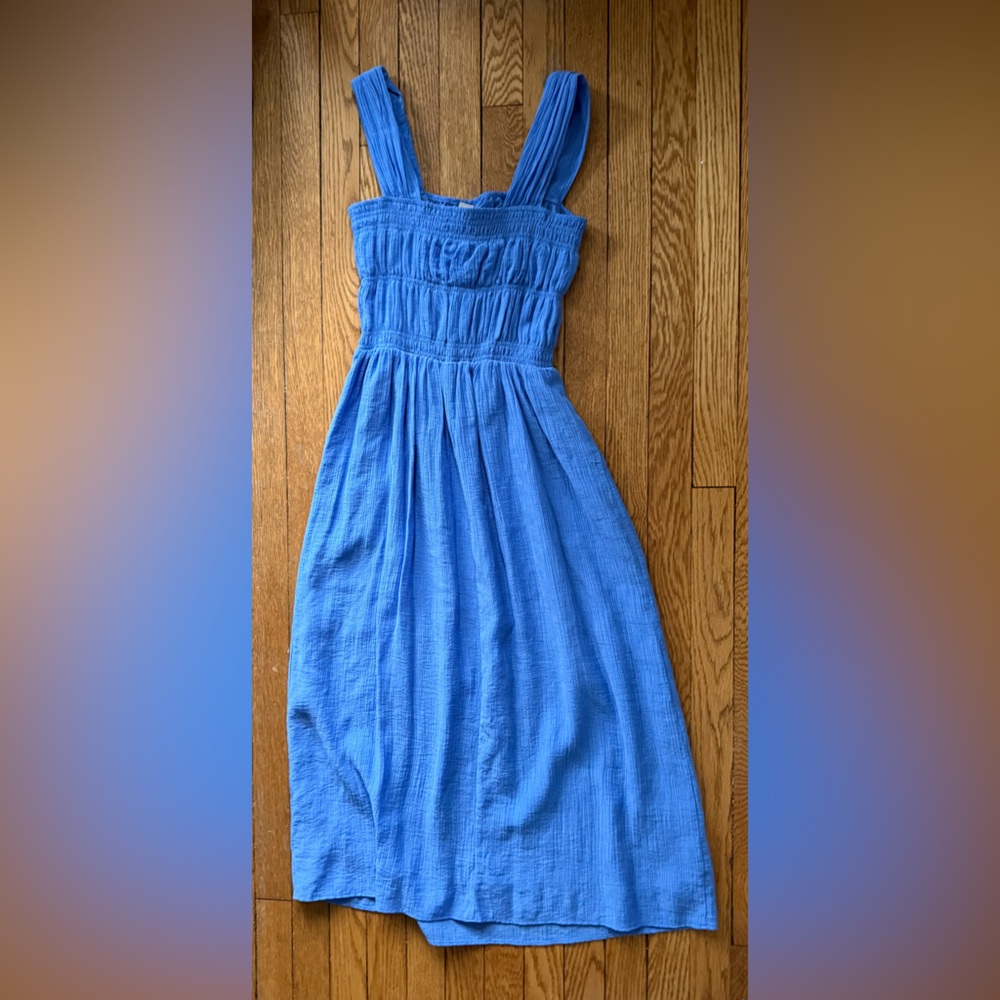 H&M Bright Blue Smocked Maxi Dress - Size XS - Picture 3 of 3
